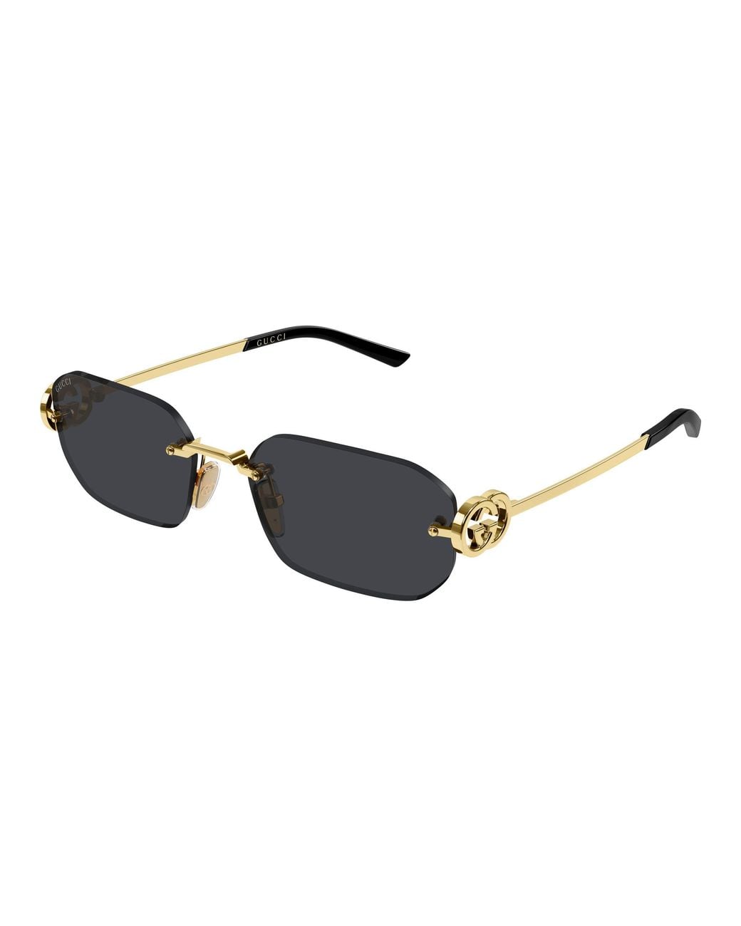 Gucci Black Gg2228S 001 Sunglasses Metal Squared