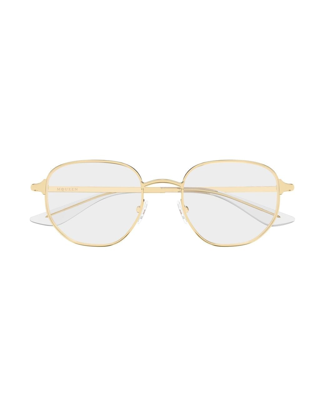 McQueen Black Am0590O 002 Montature Da Vista Metallo Trasparente Rotonda