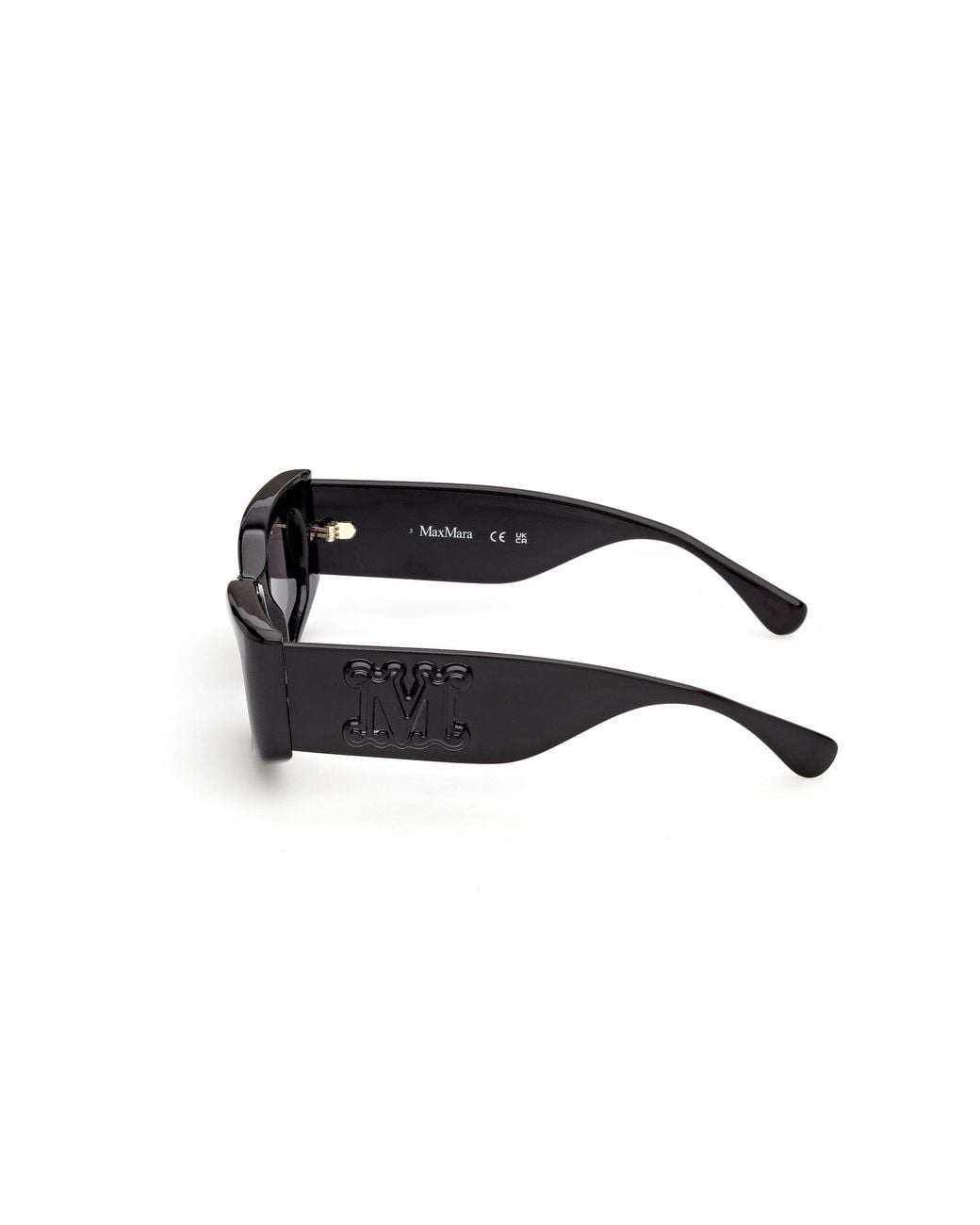 Max Mara Black Mm0209 01A Sunglasses Injected Smoke Geometric Normal