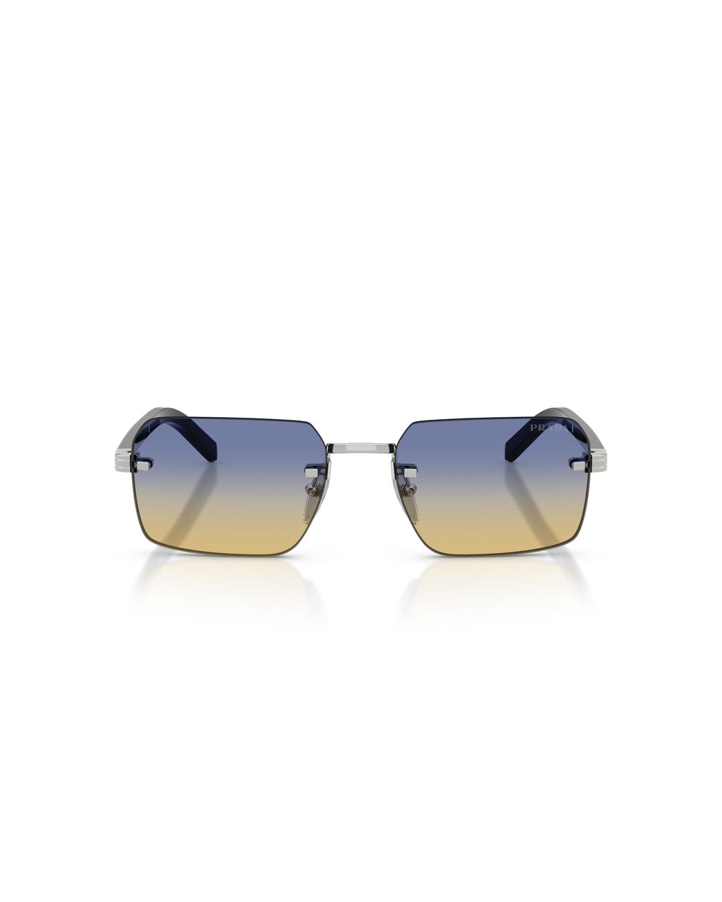 Prada Black Pr D55S 1Bc50E Sunglasses Metal Squared Normal for men