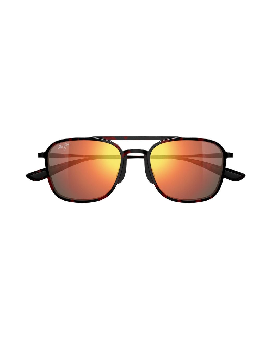 Maui Jim Black Mj0447S 003 Occhiali Da Sole Iniettato Rosso Squadrata