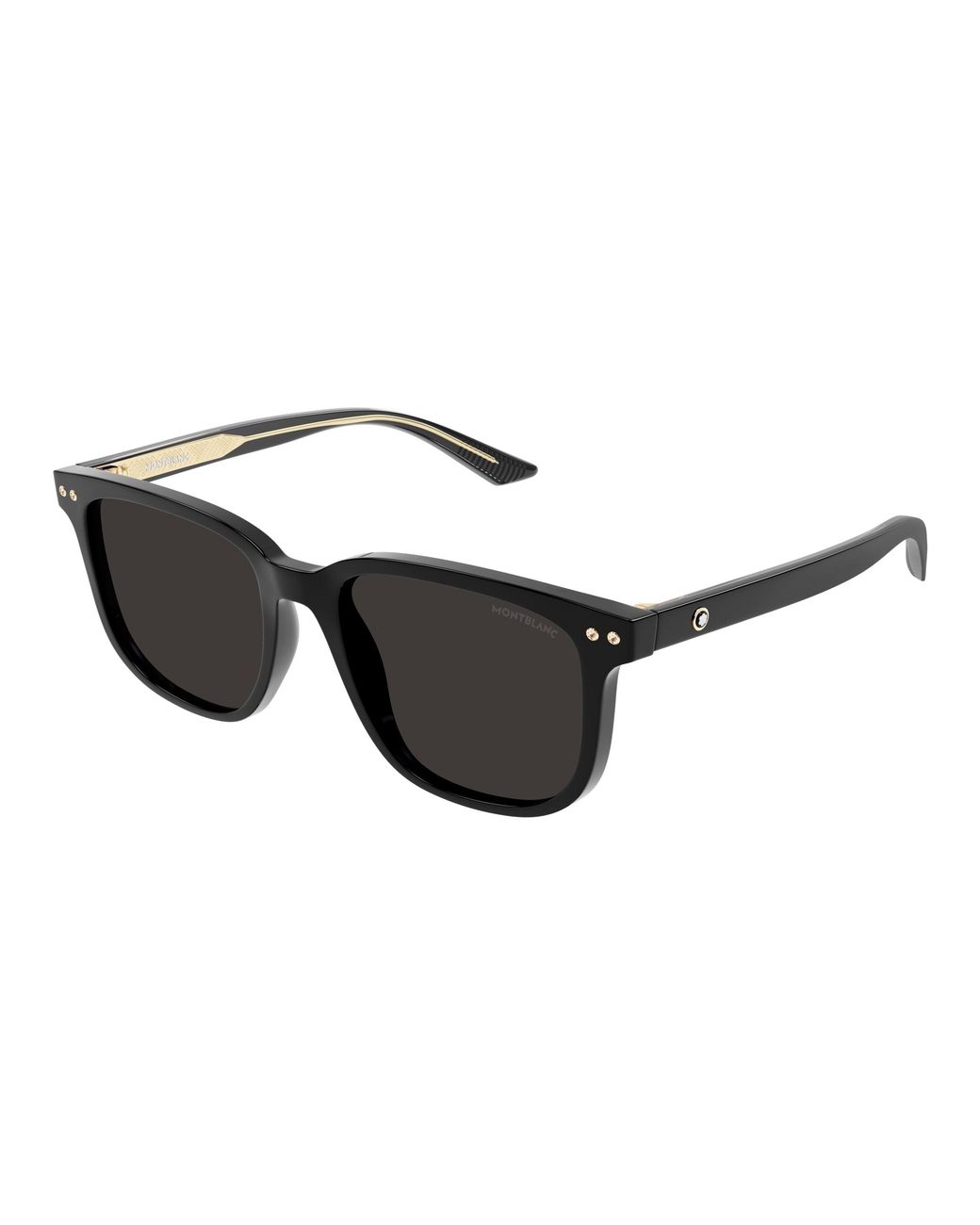 Montblanc Black Mb0258Sa 001 Sunglasses Acetate Squared for men