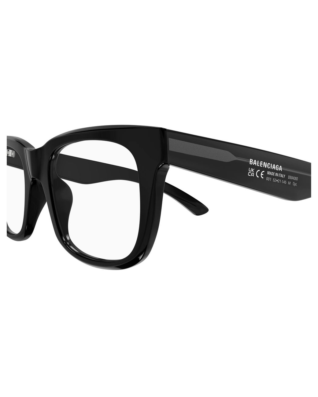 Balenciaga Black Bb0428O 006 Optical Frames Acetate Transparent Squared for men