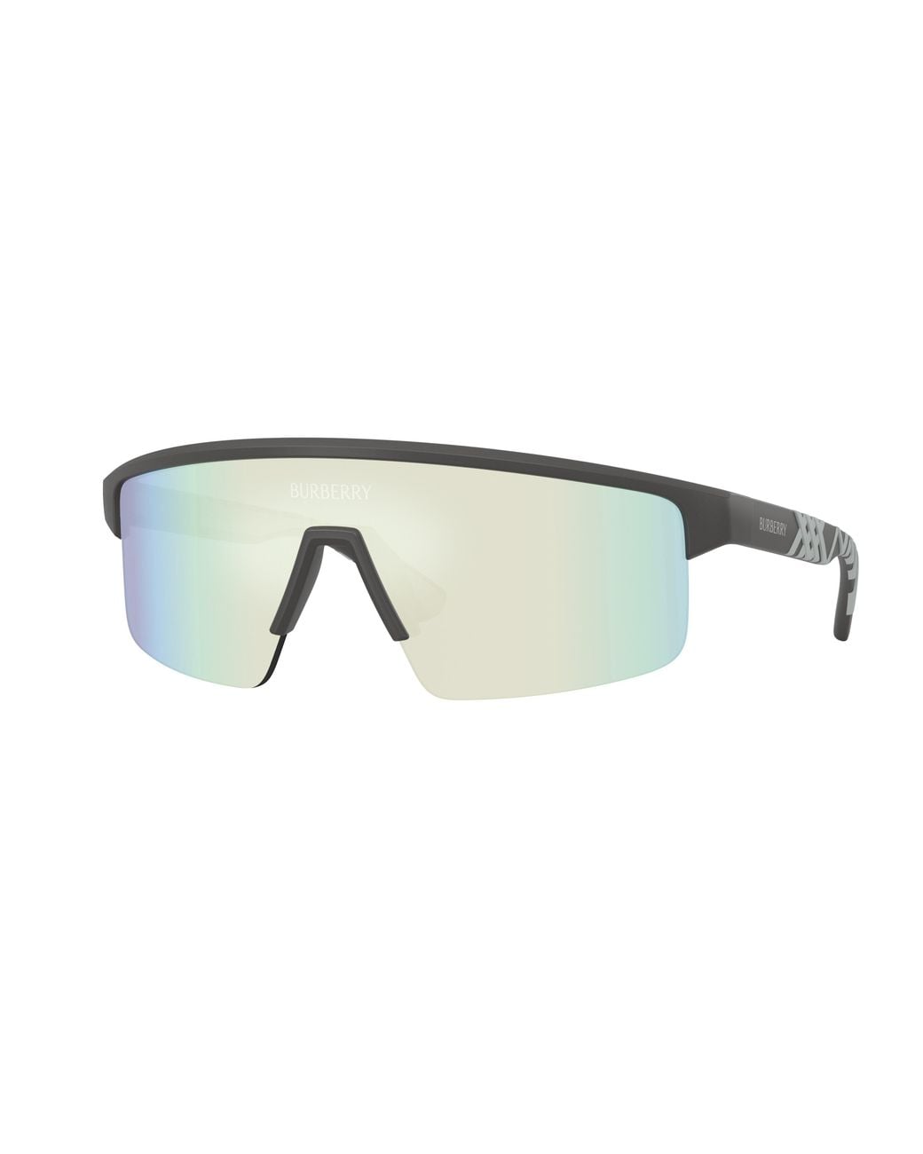 Burberry Black Be4498 4264Bw Sunglasses Injected Squared Normal Mirrored for men