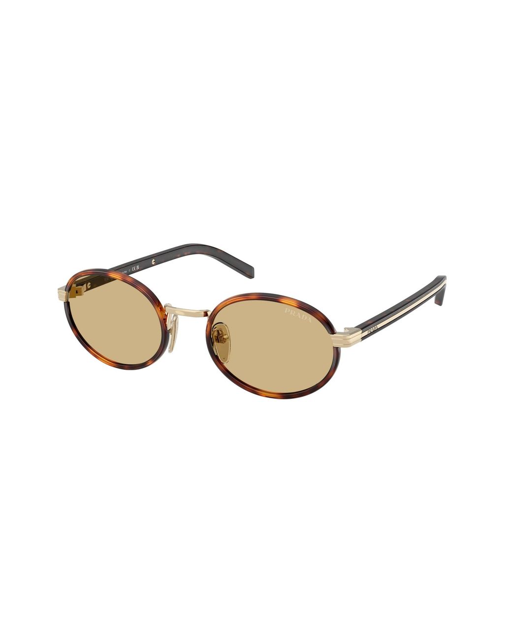 Prada Black Pr B56S 21E10R Sunglasses Steel Round Normal