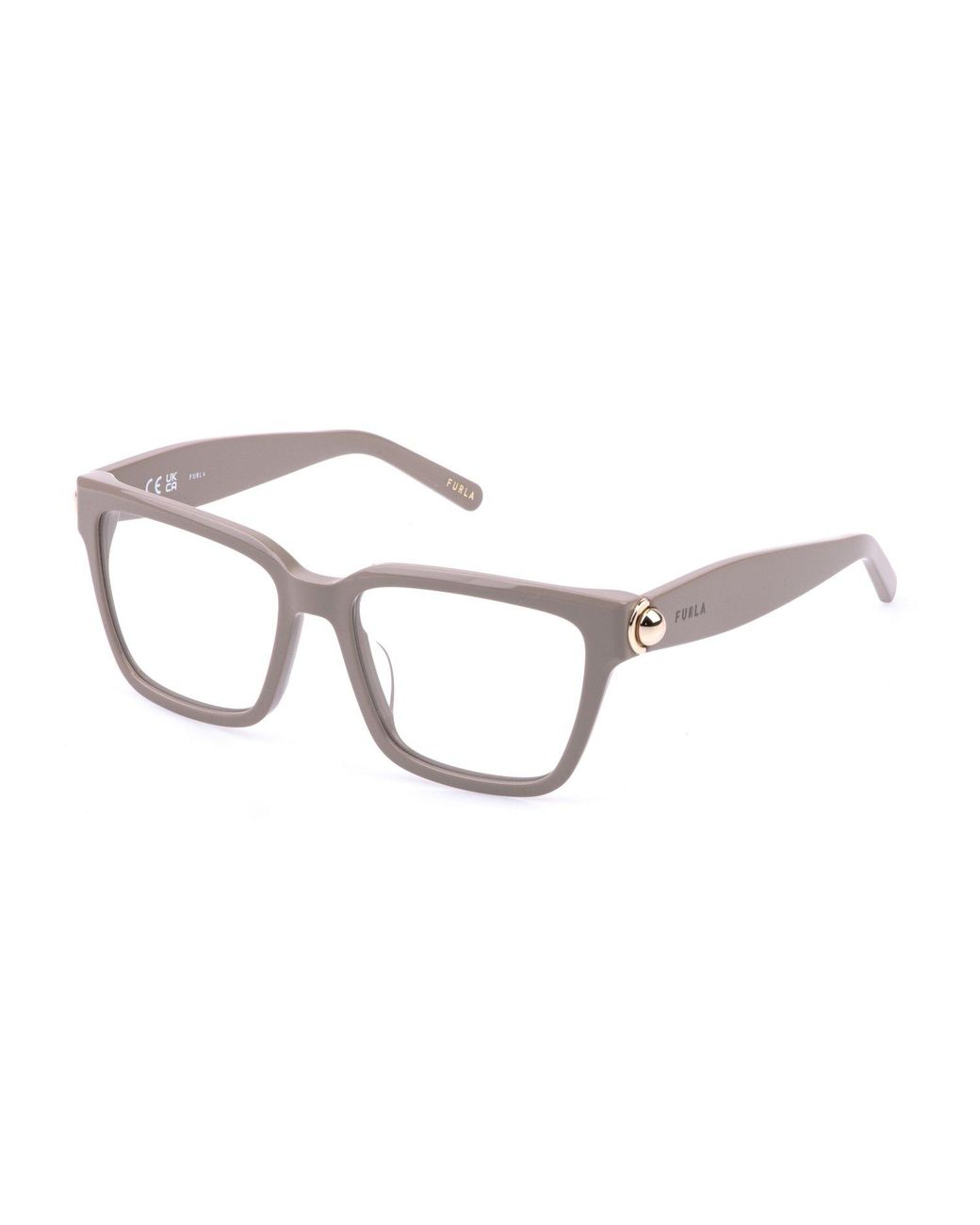 Furla Black Vfu990 06Y1 Optical Frames Acetate Squared