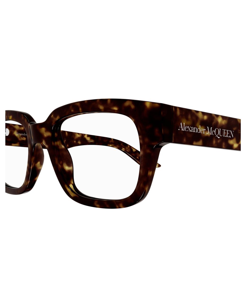 McQueen Black Am0454O 002 Optical Frames Acetate Transparent Squared for men