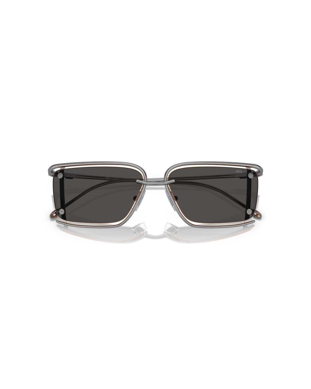 DIESEL Black Dl1002 104/87 Sunglasses Metal Squared Normal