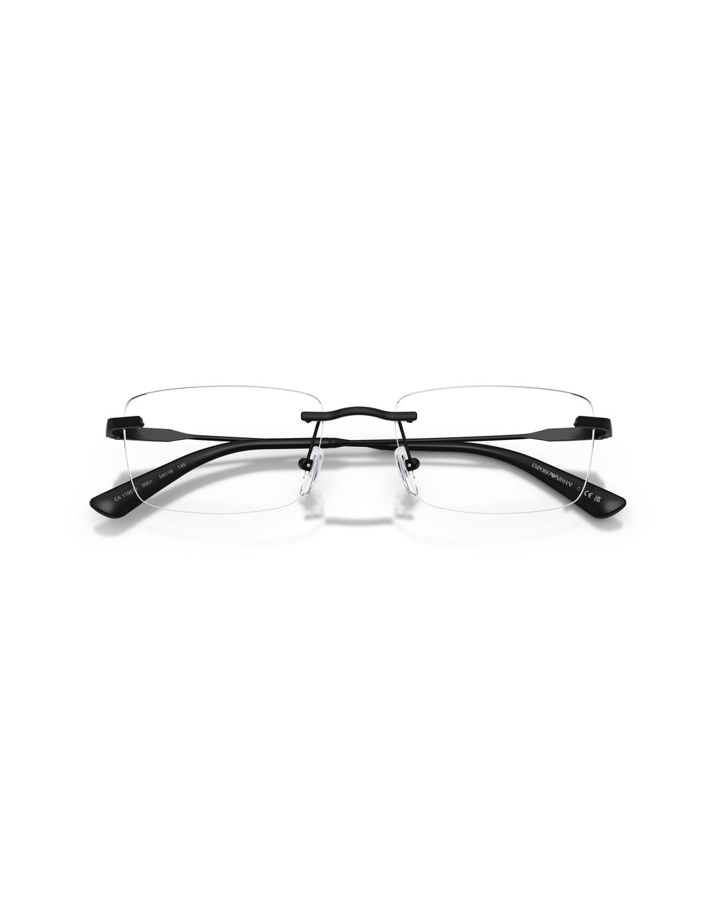 Emporio Armani Black Ea1195Td 3001 Optical Frames Titanium Transparent Squared Normal for men