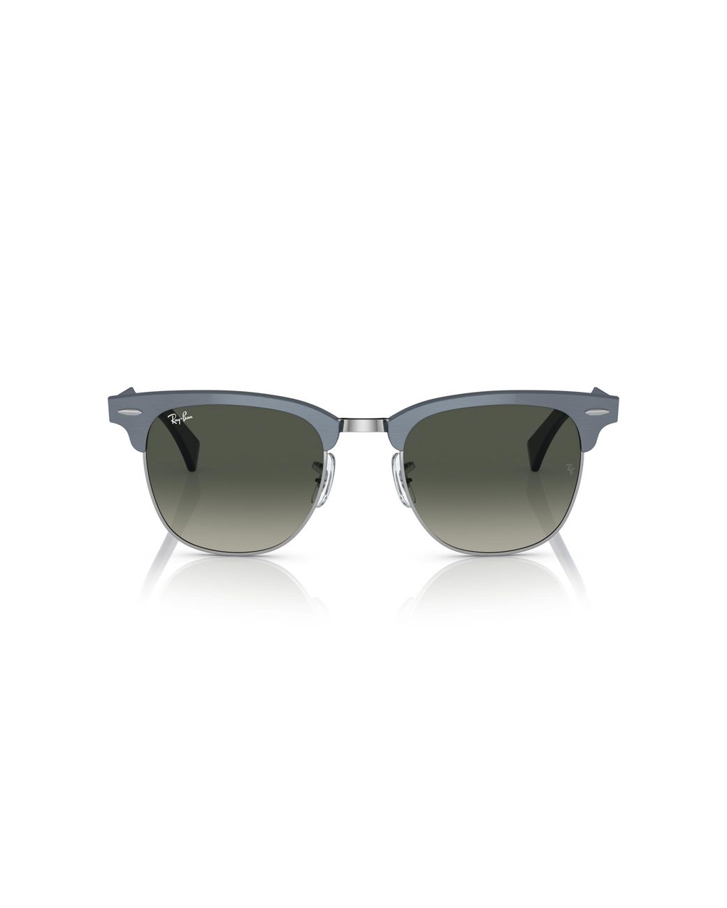 Ray-Ban Black Clubmaster Aluminum Sunglasses Blue Frame Grey Lenses 51-21