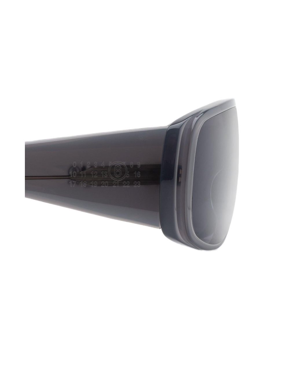 MM6 by Maison Margiela Black X6C Margiela Mm6 Mask Occhiali Da Sole Acetato Maschera Specchiato