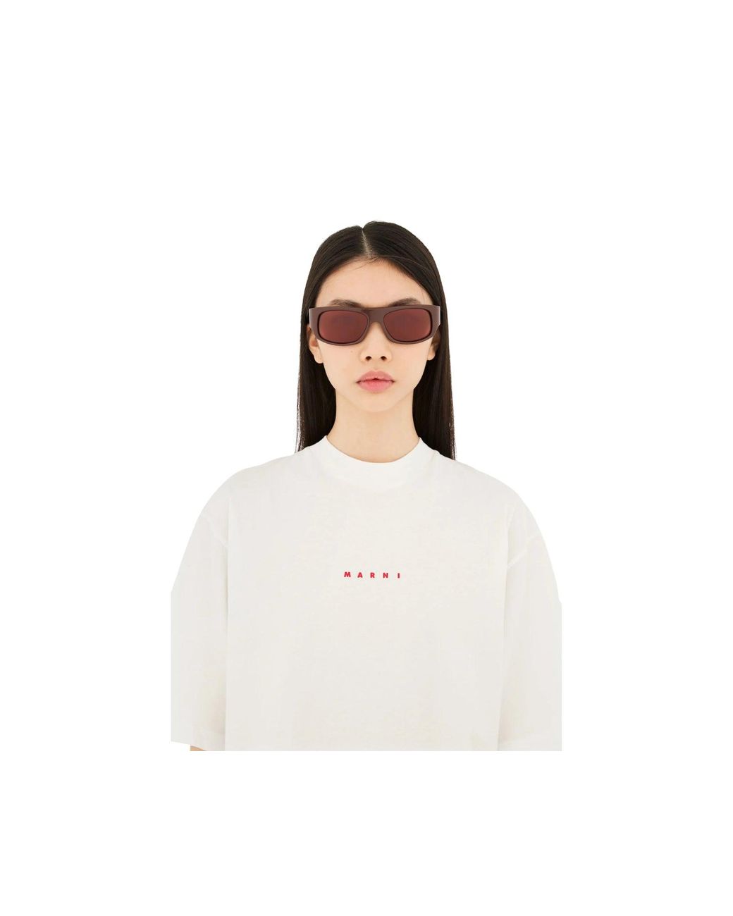 Marni Black Qq4 Uailus Sunglasses Acetate Bordeaux Wraparound