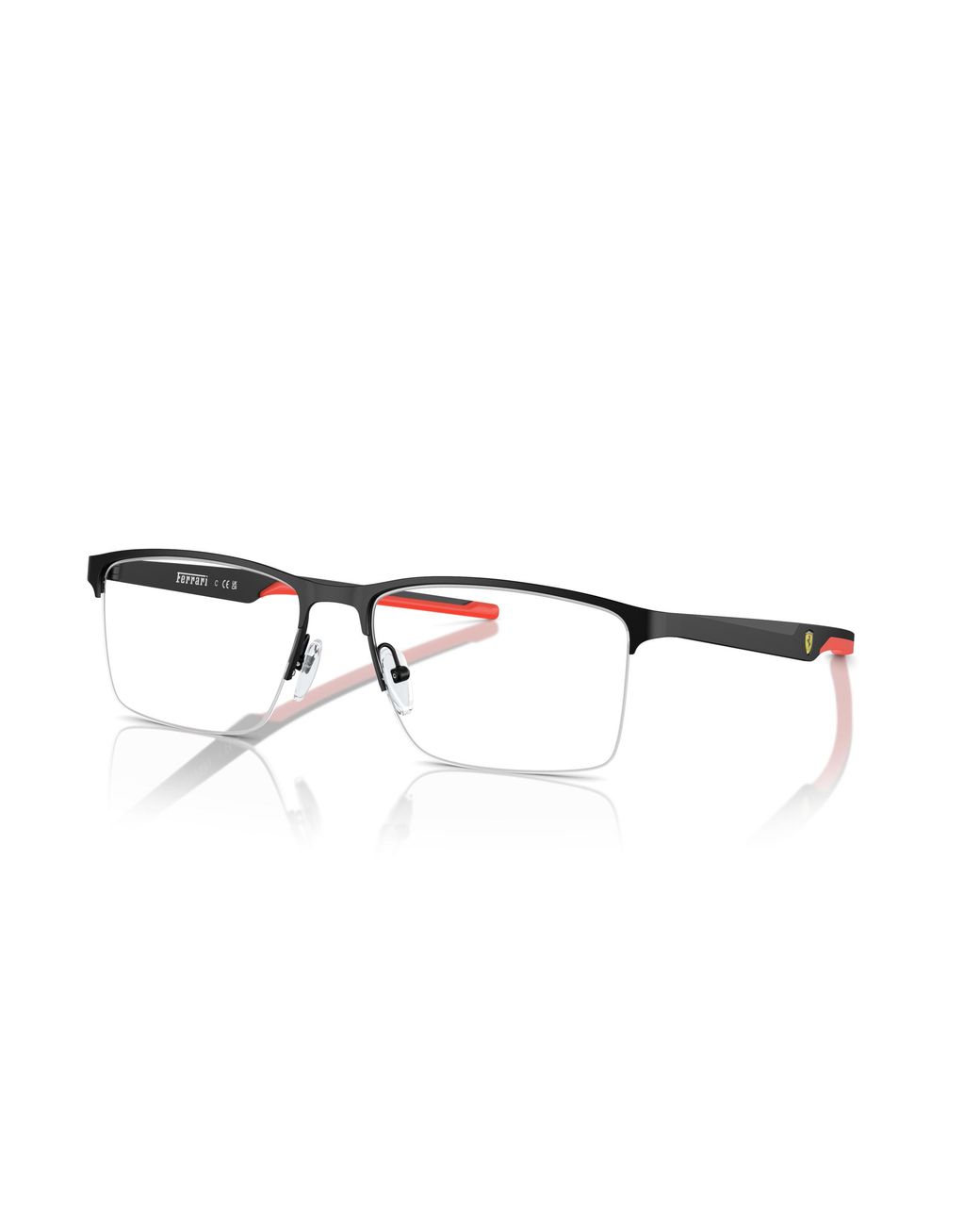 FERRARI SCUDERIA Black Fz7003 101 Optical Frames Metal Squared Normal for men