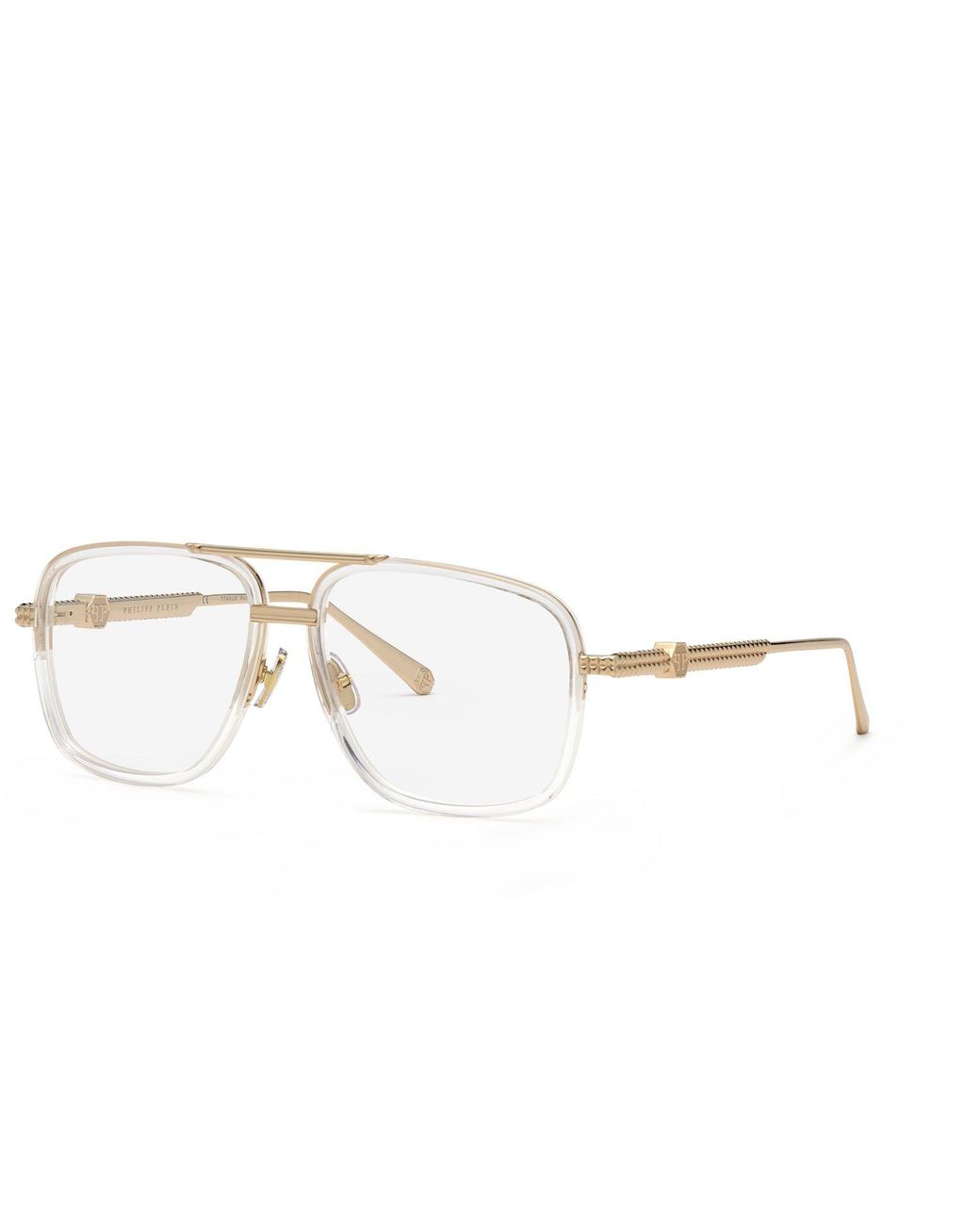 Philipp Plein Black Vpp063M Plein Rock Superhero 302 Optical Frames Metal Squared for men