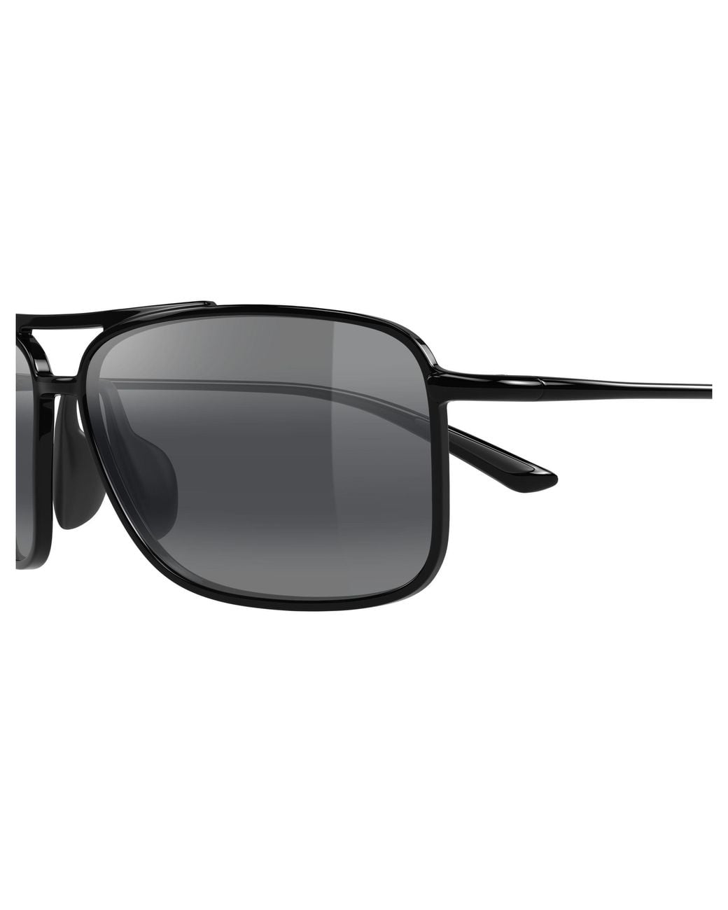 Maui Jim Black Mj0437S 001 Occhiali Da Sole Iniettato Grigio Squadrata