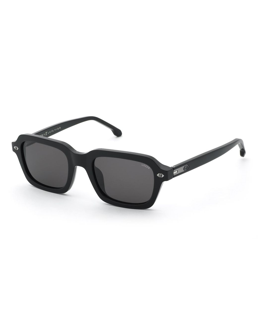 Lozza Black Sl4420 700 Sunglasses Acetate Smoke Squared Normal for men