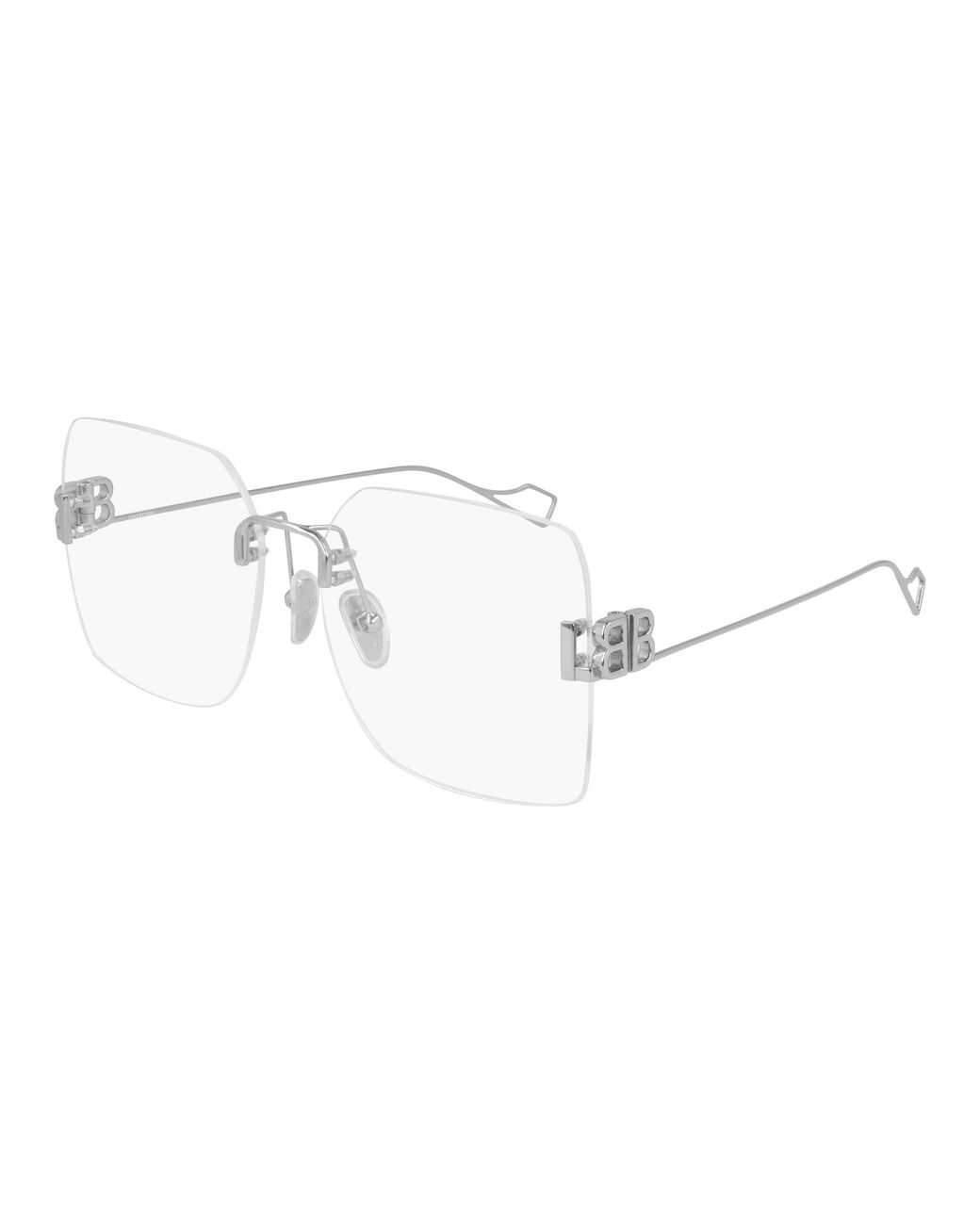 Balenciaga Black Bb0113O 002 Optical Frames Metal Transparent Squared