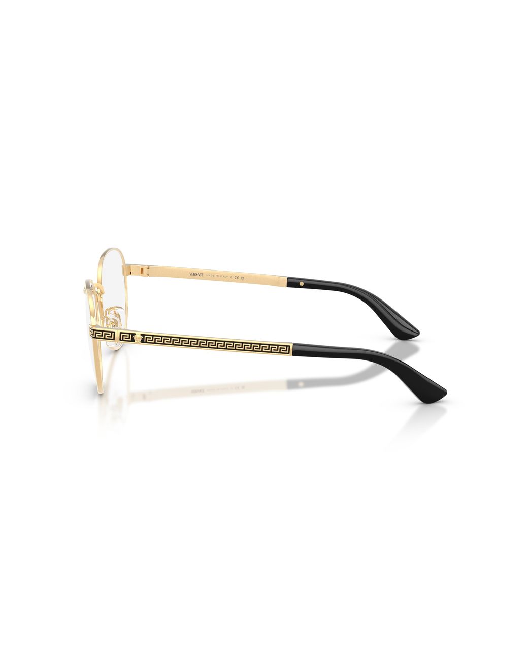 Versace Black Ve1323 1002 Optical Frames Steel Transparent Round Normal