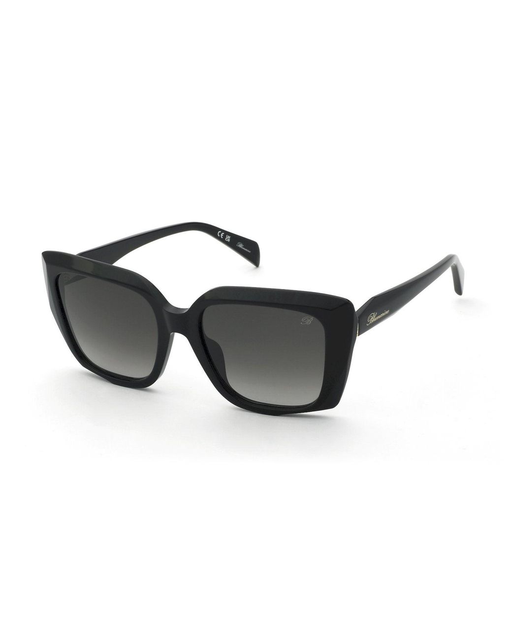 Blumarine Black Sbm241S 700 Sunglasses Acetate Smoke Squared Normal Nuanced
