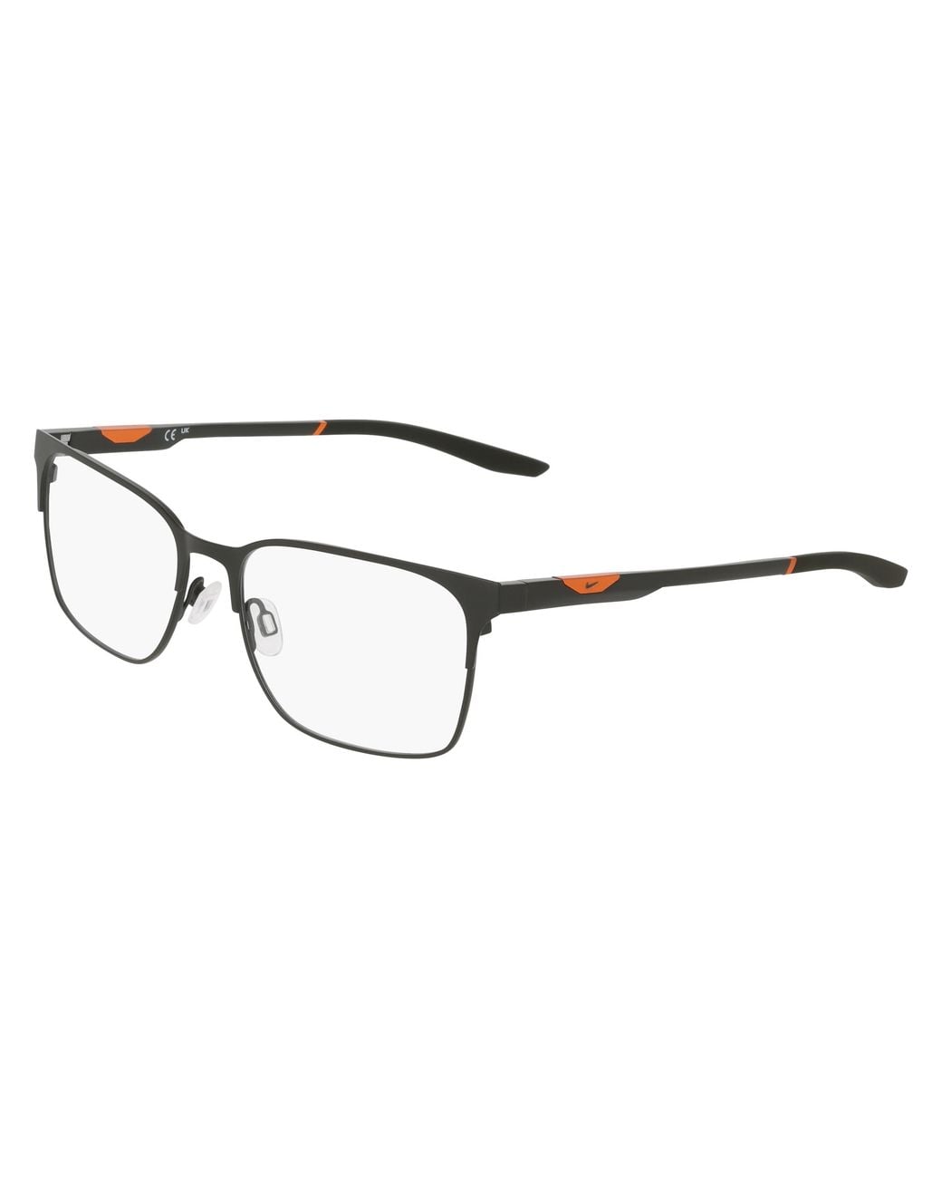 Nike Black 8142 302 Optical Frames Metal Squared Normal for men