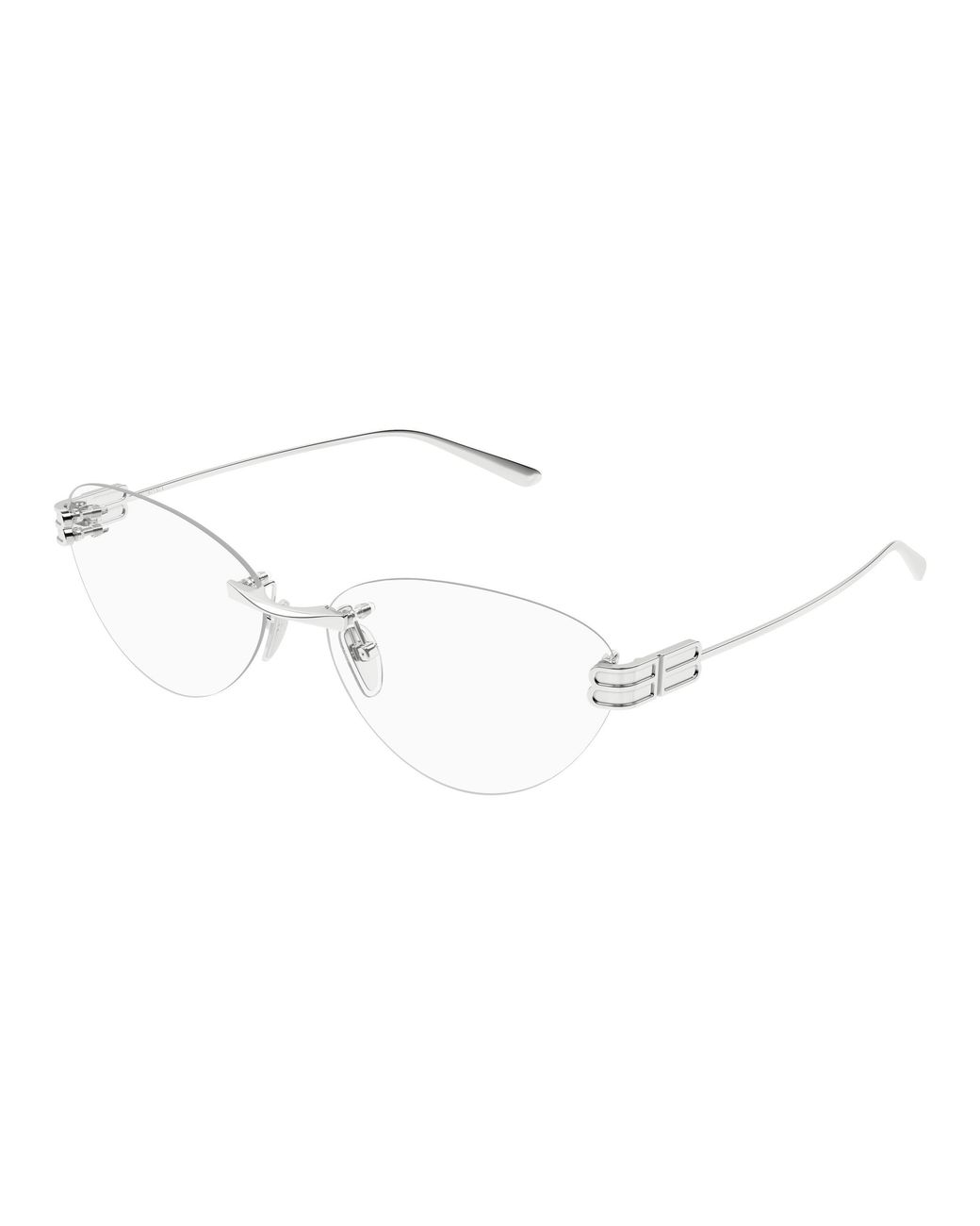 Balenciaga Black Bb0489O 001 Optical Frames Metal Transparent Cat Eye