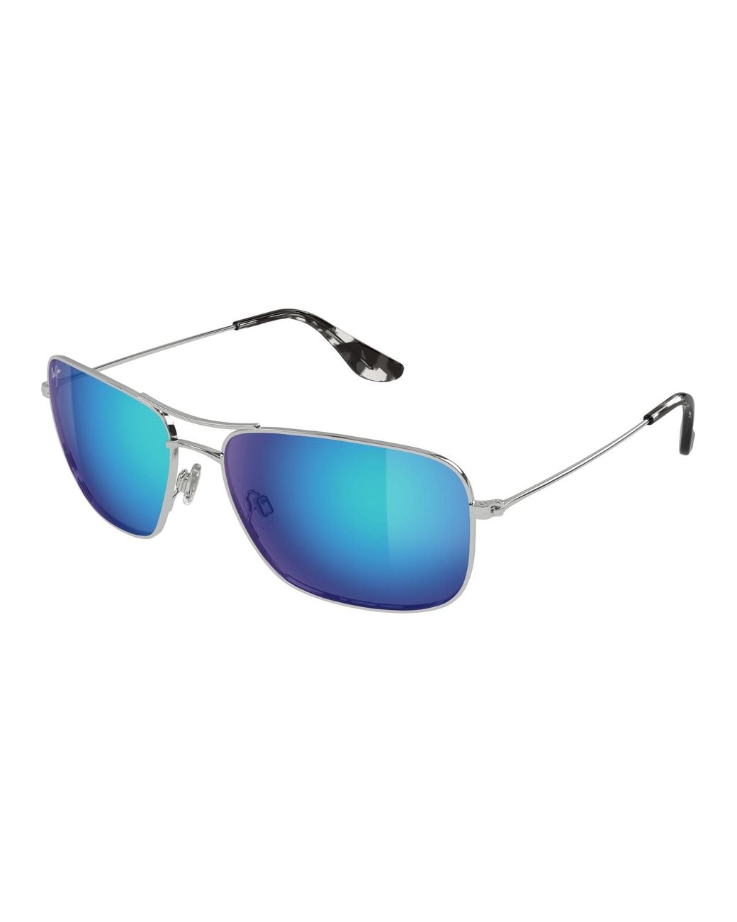 Maui Jim Black Mj0246S 001 Occhiali Da Sole Titanio Blu Squadrata