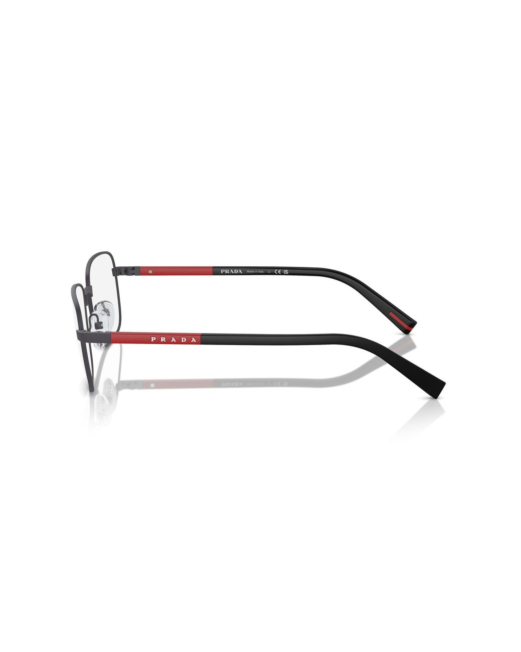Prada Linea Rossa Black Ps 52Qv 06P1O1 Optical Frames Metal Pillow Normal for men