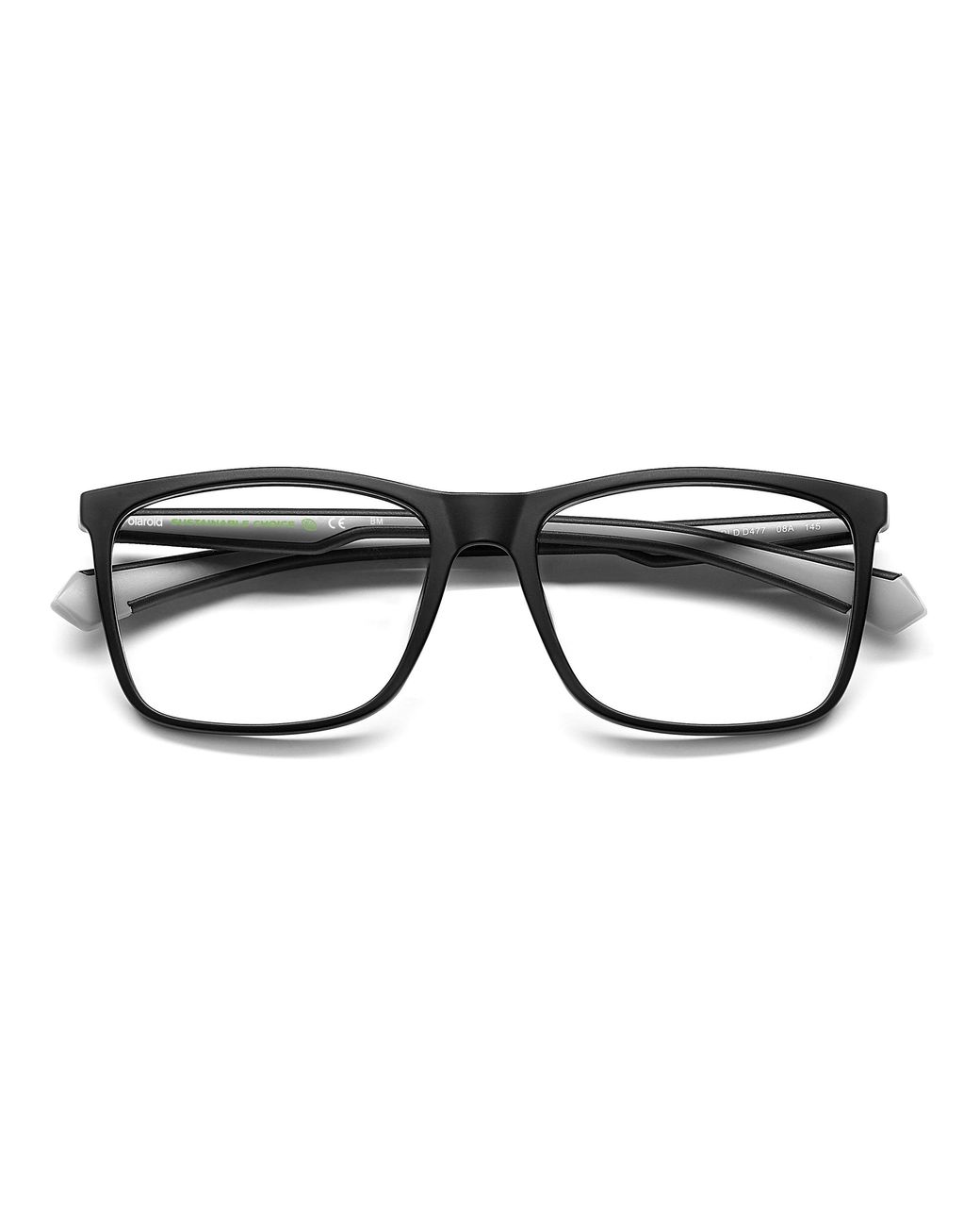 Polaroid Black Pld D477 08A Optical Frames Bio Polyamide Squared for men