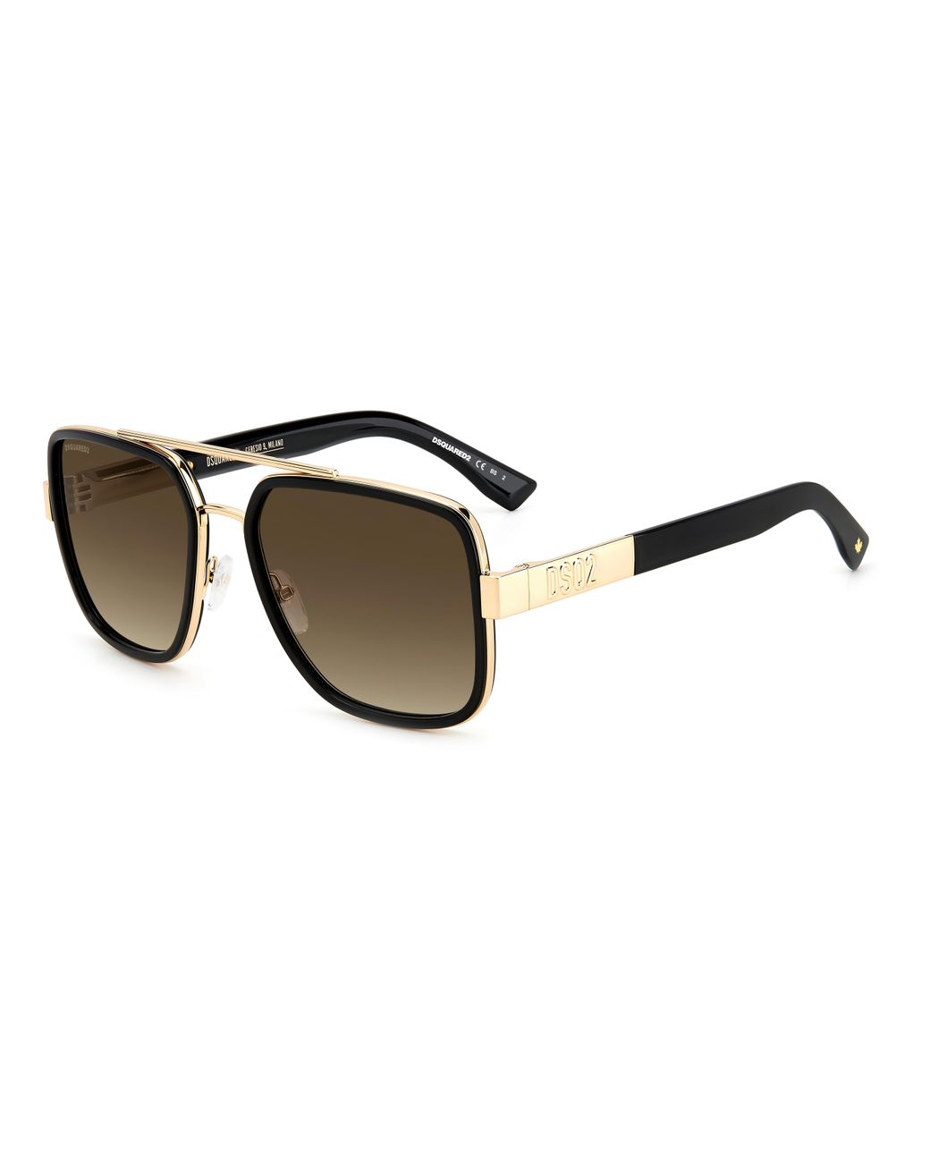DSquared² Black D2 0060/S Rhl/Ha Sunglasses Acetate Squared Shaded for men