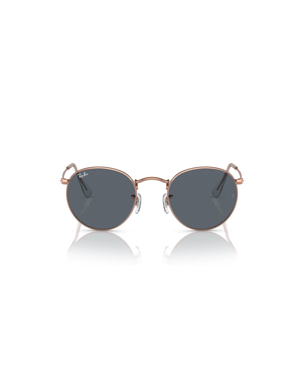 Ray-Ban Black Round Metal Sunglasses -copper Frame Blue Lenses