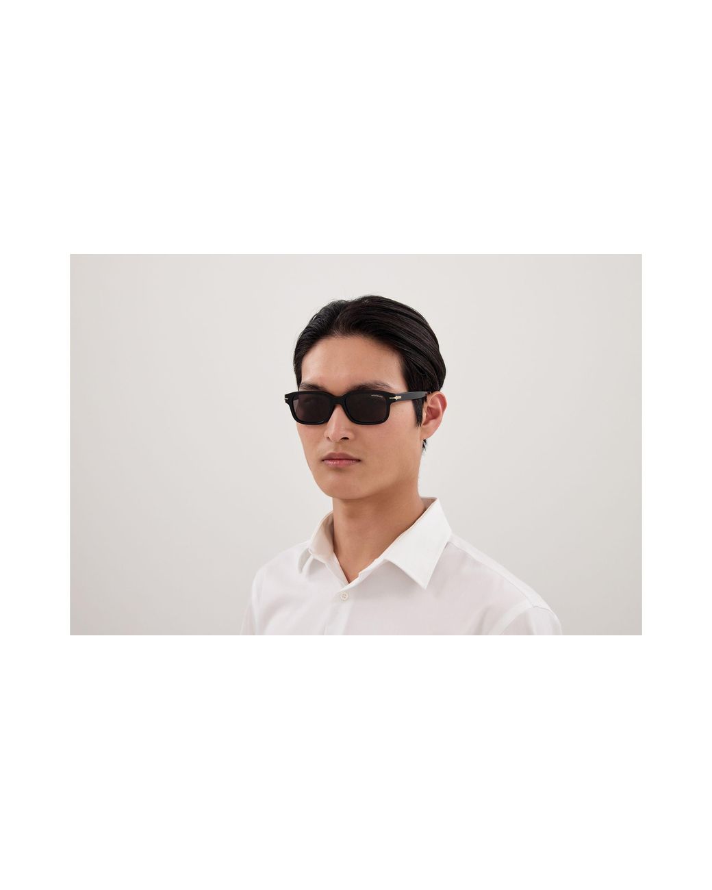 Montblanc Black Mb0436S 001 Sunglasses Acetate Squared for men