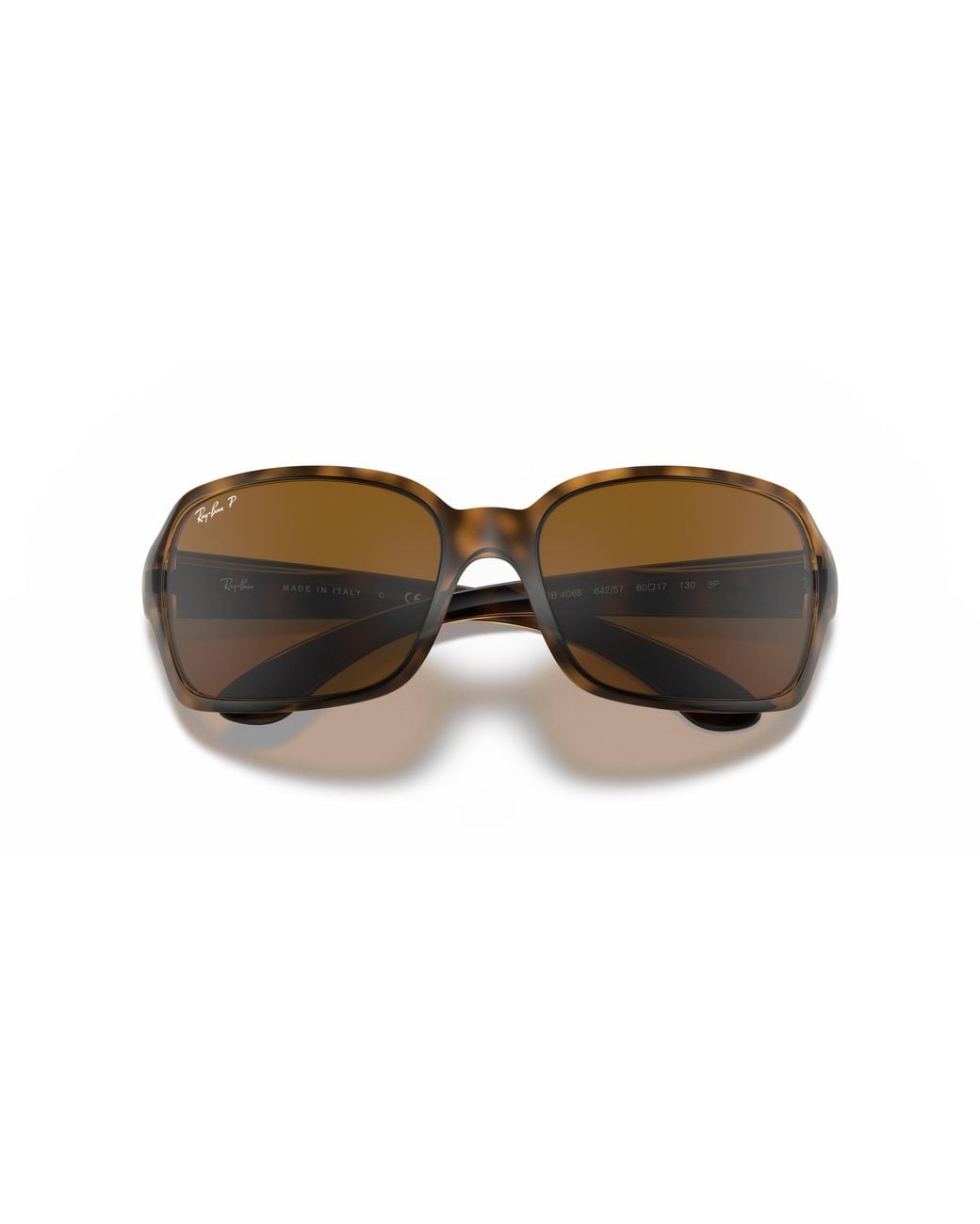 Ray-Ban Black Rb4068 Square Sunglasses, Havana/polarized Brown, 60 Mm