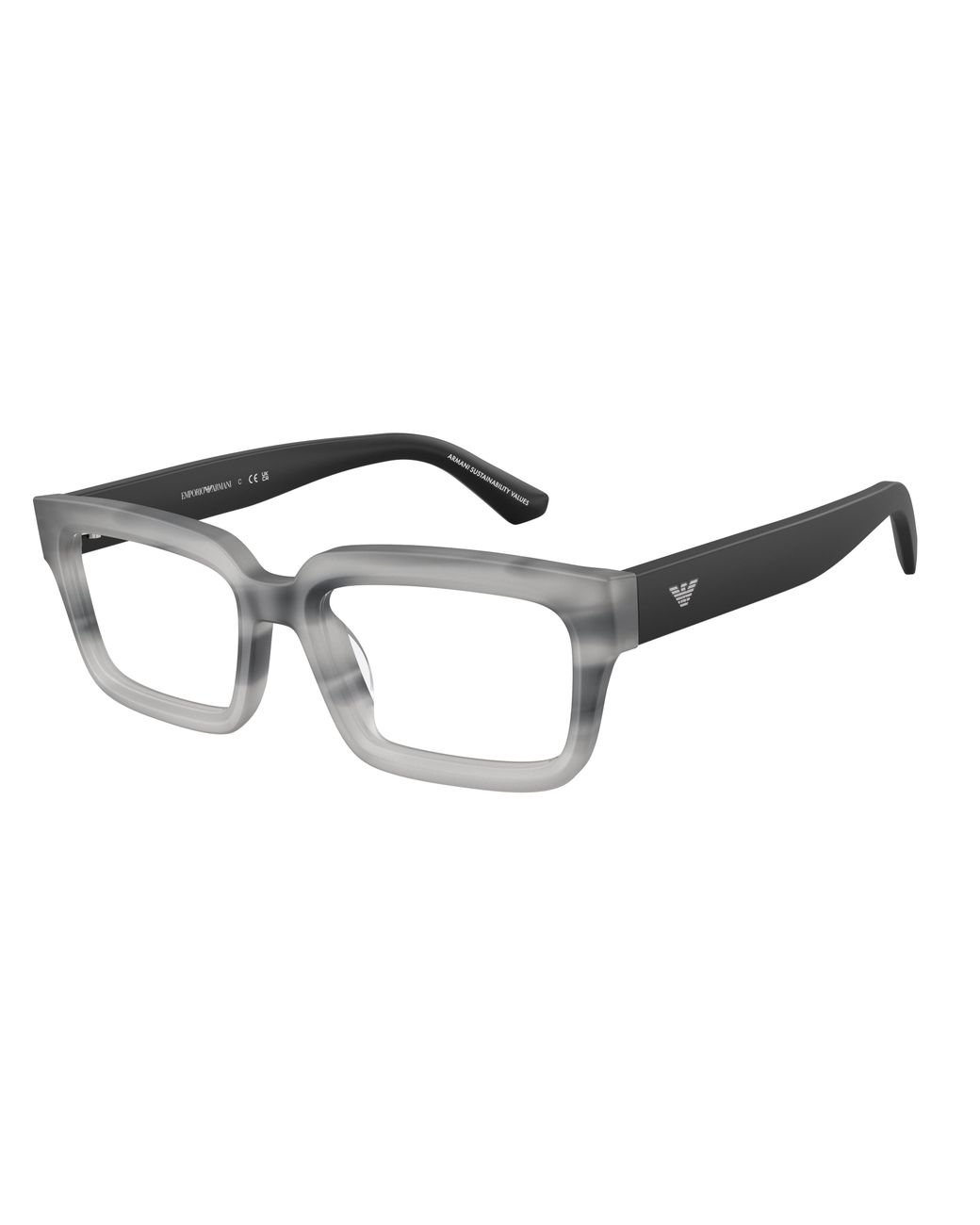Emporio Armani Black Ea3277U 6367 Optical Frames Acetate Transparent Squared Normal