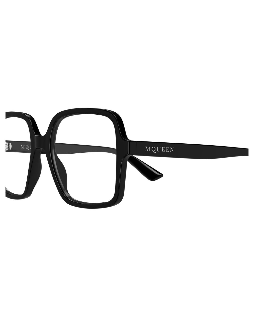 McQueen Black Am0538O 001 Optical Frames Acetate Transparent Squared