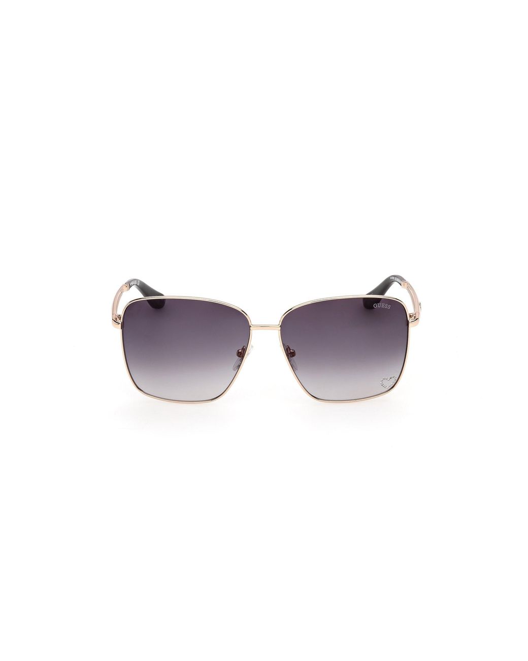 Guess Black Gu00308 32B Sunglasses Metal Smoke Squared Normal