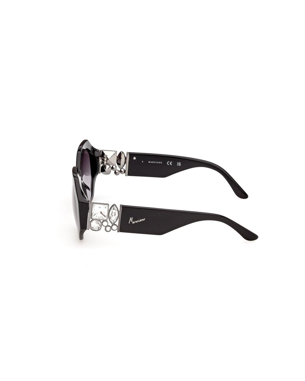 Guess Black Gm00049 01B Sunglasses Acetate Smoke Geometric Normal