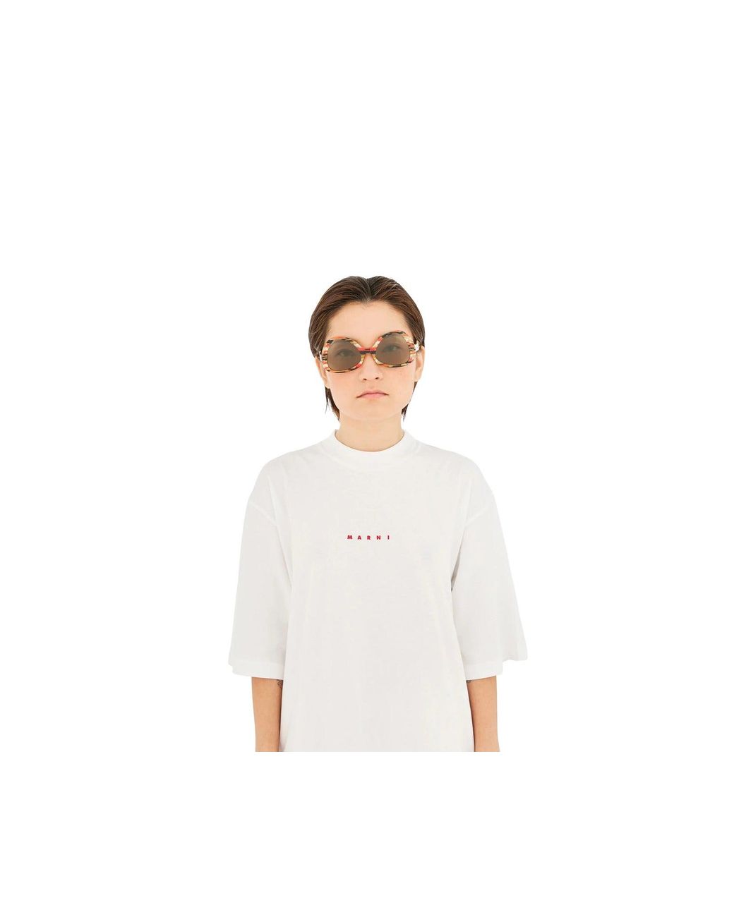 Marni Black P1R Anu Ohia Stripes Sunglasses Acetate Geometric Normal
