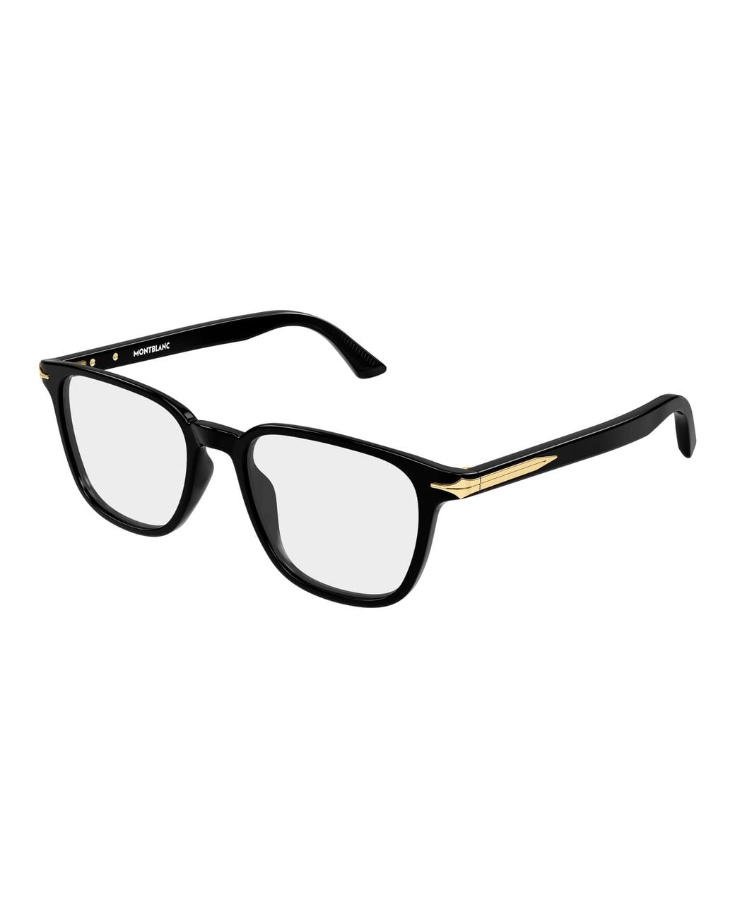 Montblanc Black Mb0517O 001 Optical Frames Acetate Transparent Squared for men