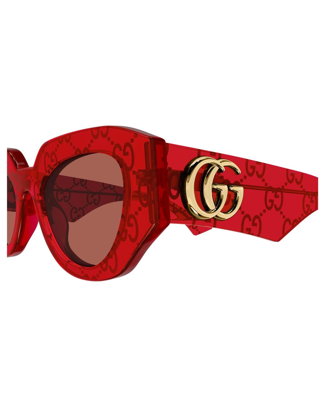 Gucci Red Gg1421S Monogram Logo Sunglasses