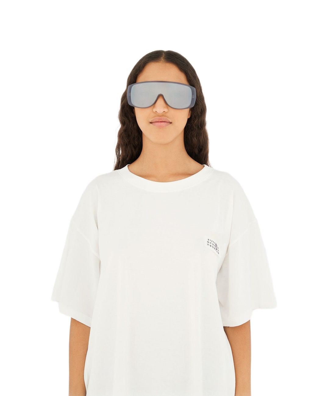 MM6 by Maison Margiela Black X6C Margiela Mm6 Mask Occhiali Da Sole Acetato Maschera Specchiato