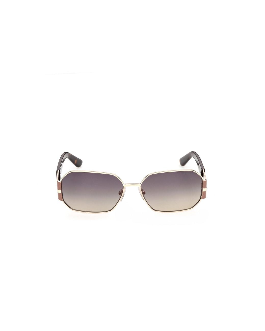 Guess Black Gu00356 32B Sunglasses Metal Smoke Geometric Normal