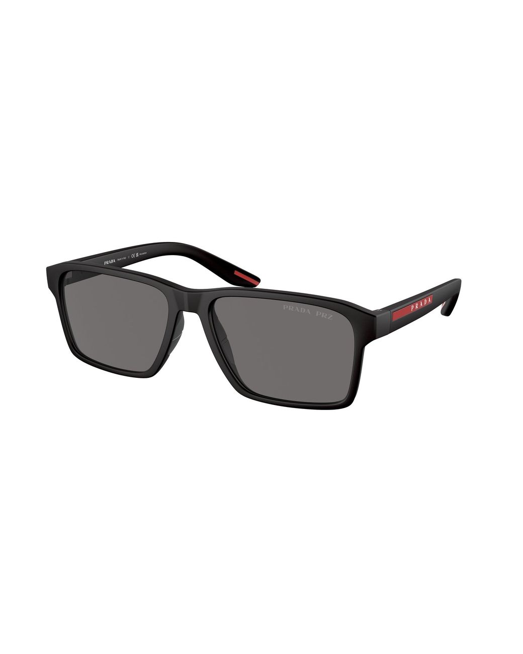 Prada Linea Rossa Black Ps 05Ys Dg002G Sunglasses Injected Squared Polarized for men