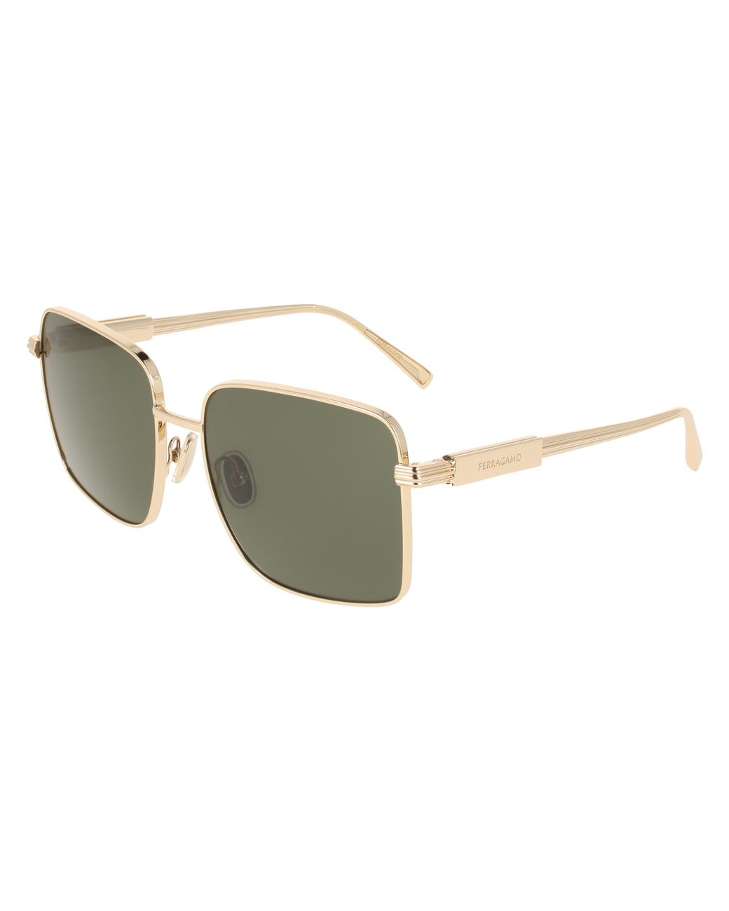 Ferragamo Black Sf330S 752 Sunglasses Metal Squared Normal