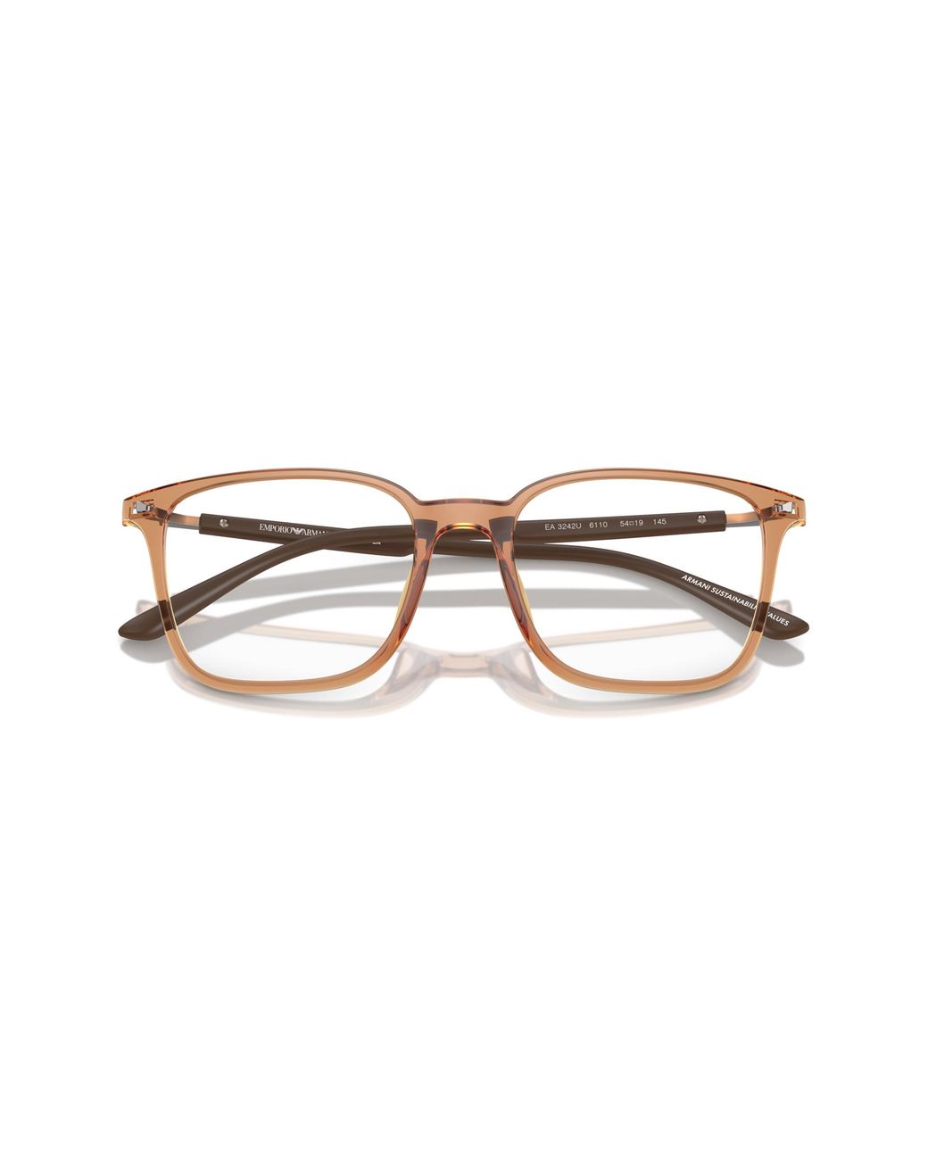 Emporio Armani Black Ea3242U 6110 Optical Frames Injected Transparent Squared Normal for men