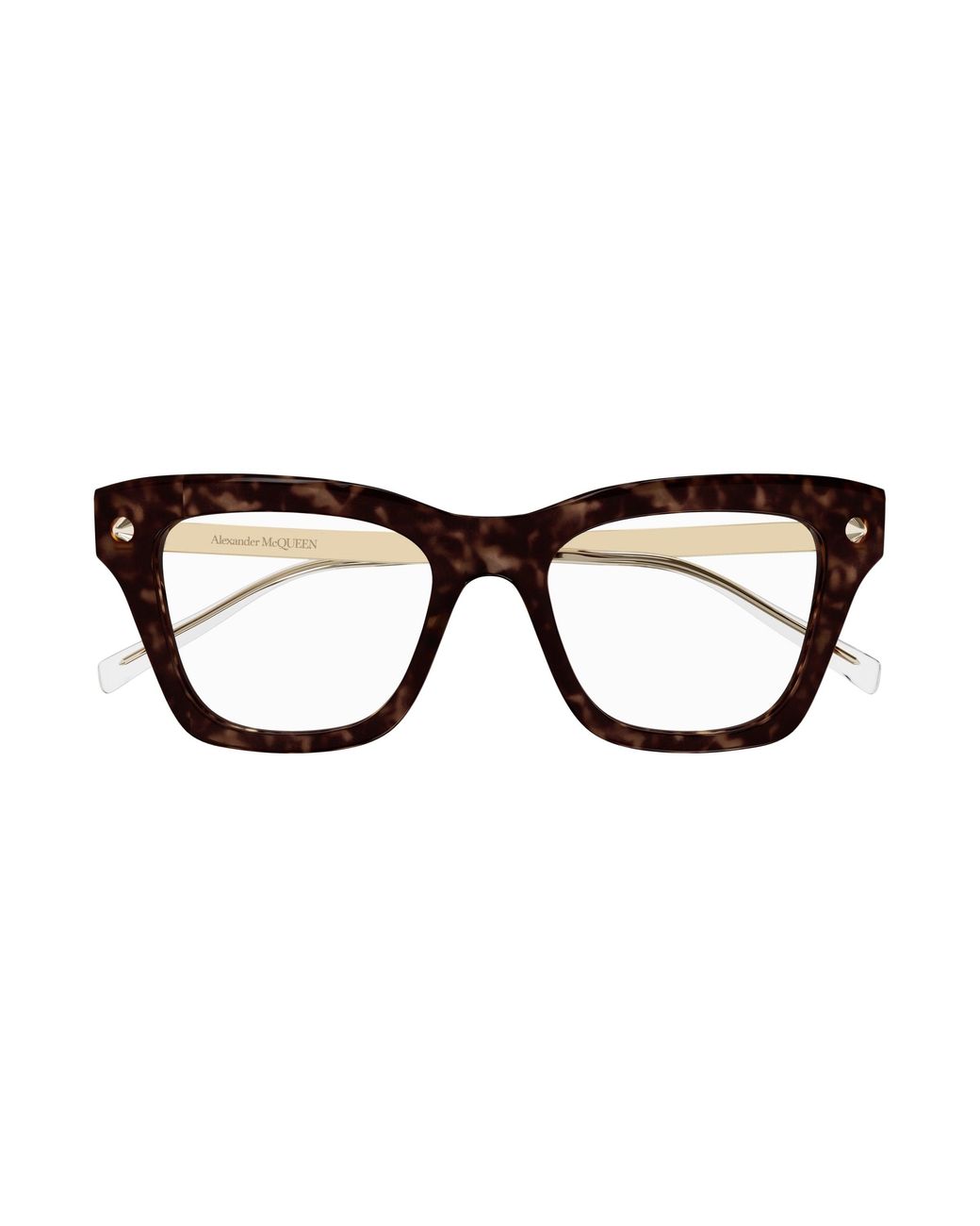 McQueen Black Am0484O 006 Optical Frames Acetate Transparent Squared