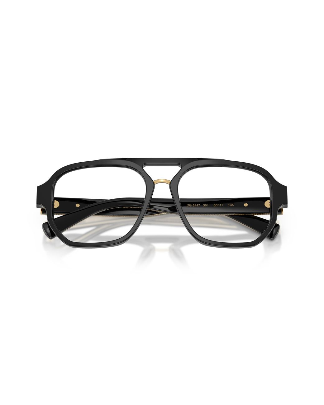 Dolce & Gabbana Black Dg3447 501 Optical Frames Acetate Transparent Pilot Normal for men