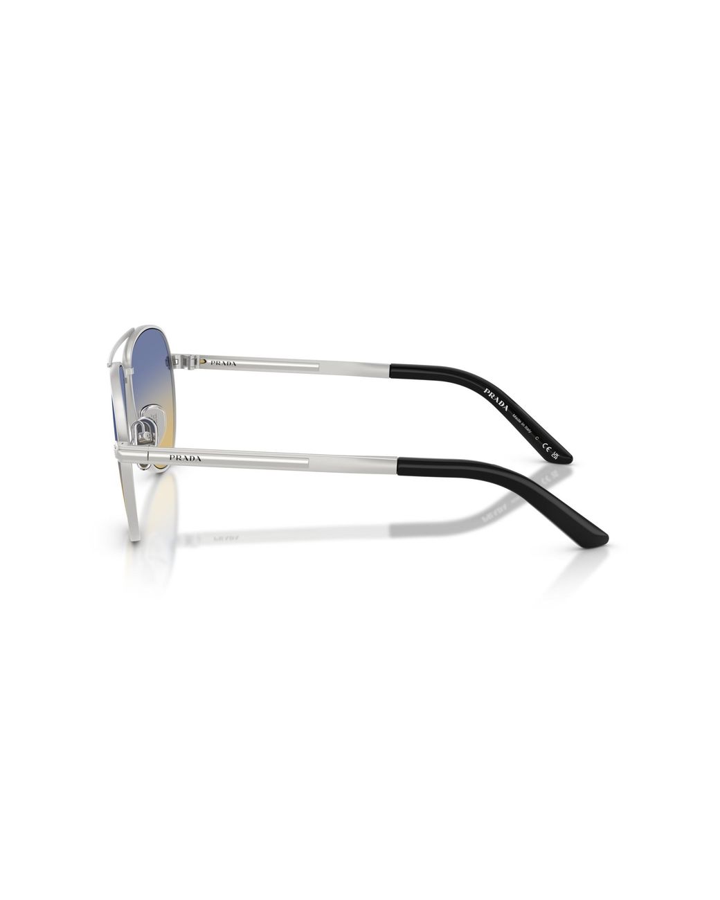 Prada Black Pr A54S 27506Z Sunglasses Metal Pilot Normal for men