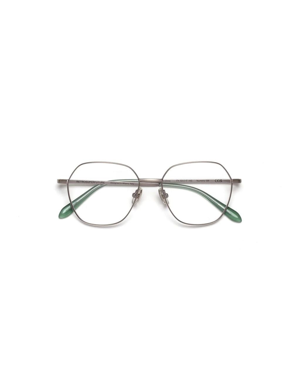 Retrosuperfuture Black I74 Numero 138 Salvia Optical Frames Metal Geometric
