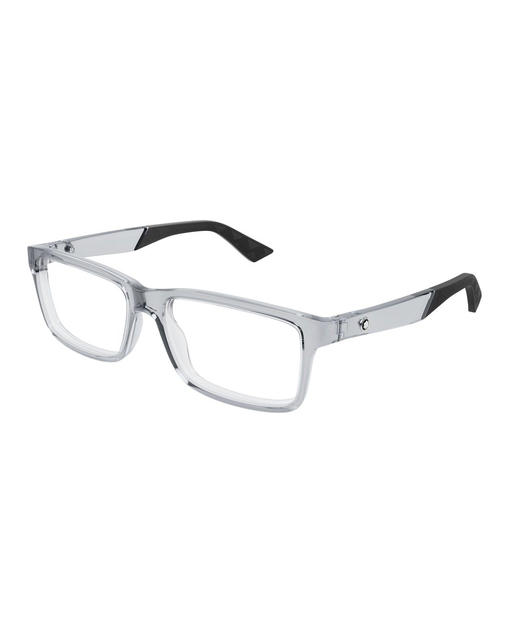 Montblanc Black Mb0402O 004 Optical Frames Injected Transparent Squared for men