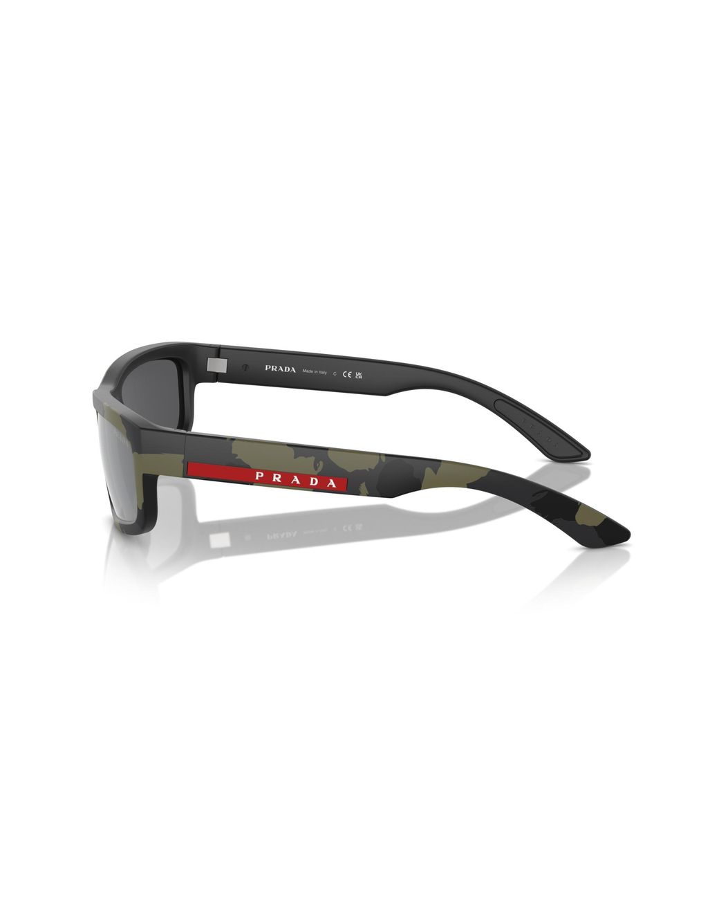 Prada Linea Rossa Black Ps 05Zs 14X07G Sunglasses Injected Squared Mirrored Mirror for men